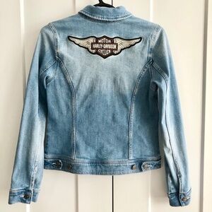 Harley-Davidson, Womens, Winged Logo, Denim Jean Jacket, XS, Good Condition
